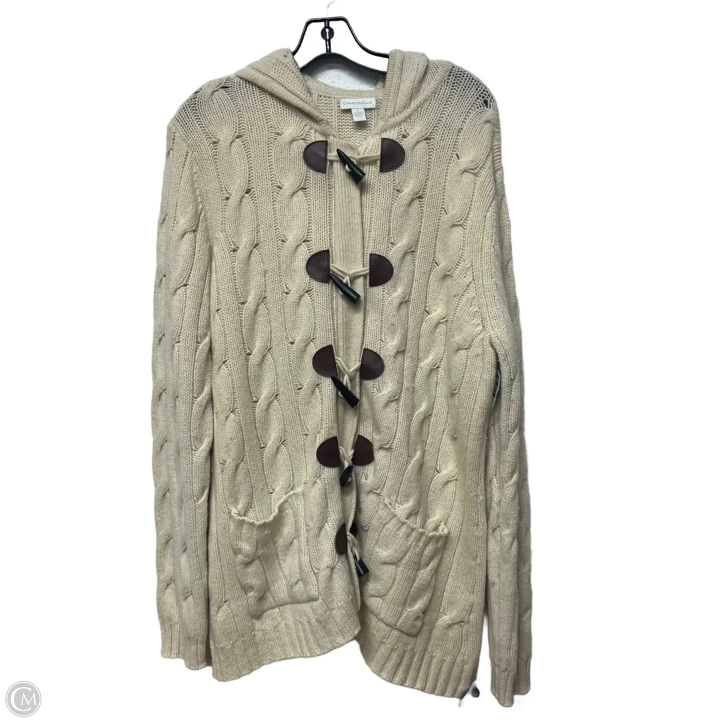 Coat Wool By Charter Club In Cream, Size: L