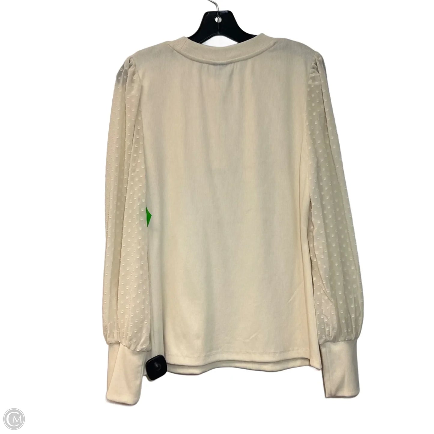 Top Long Sleeve By Who What Wear In Cream, Size: Xl