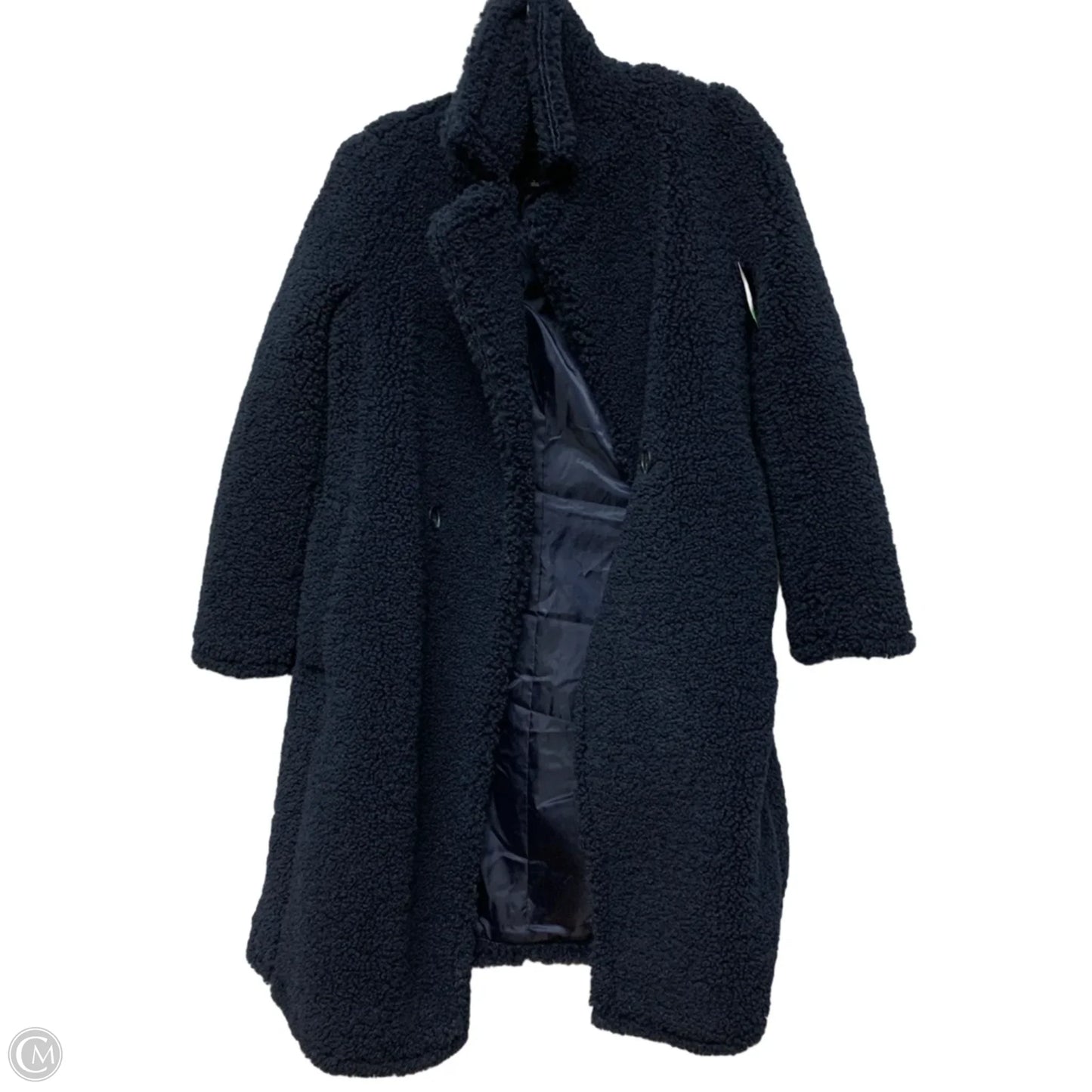 Coat Faux Fur & Sherpa By Talbots In Navy, Size: Xsp