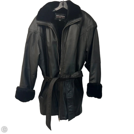 Coat Leather By Wilsons Leather In Black, Size: L