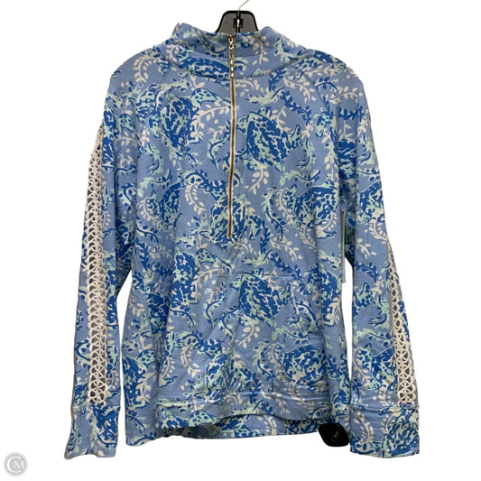 Sweatshirt Designer By Lilly Pulitzer In Blue & White, Size: L