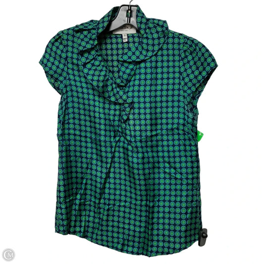 Blouse Short Sleeve By Elizabeth Mckay In Blue & Green, Size: Xs