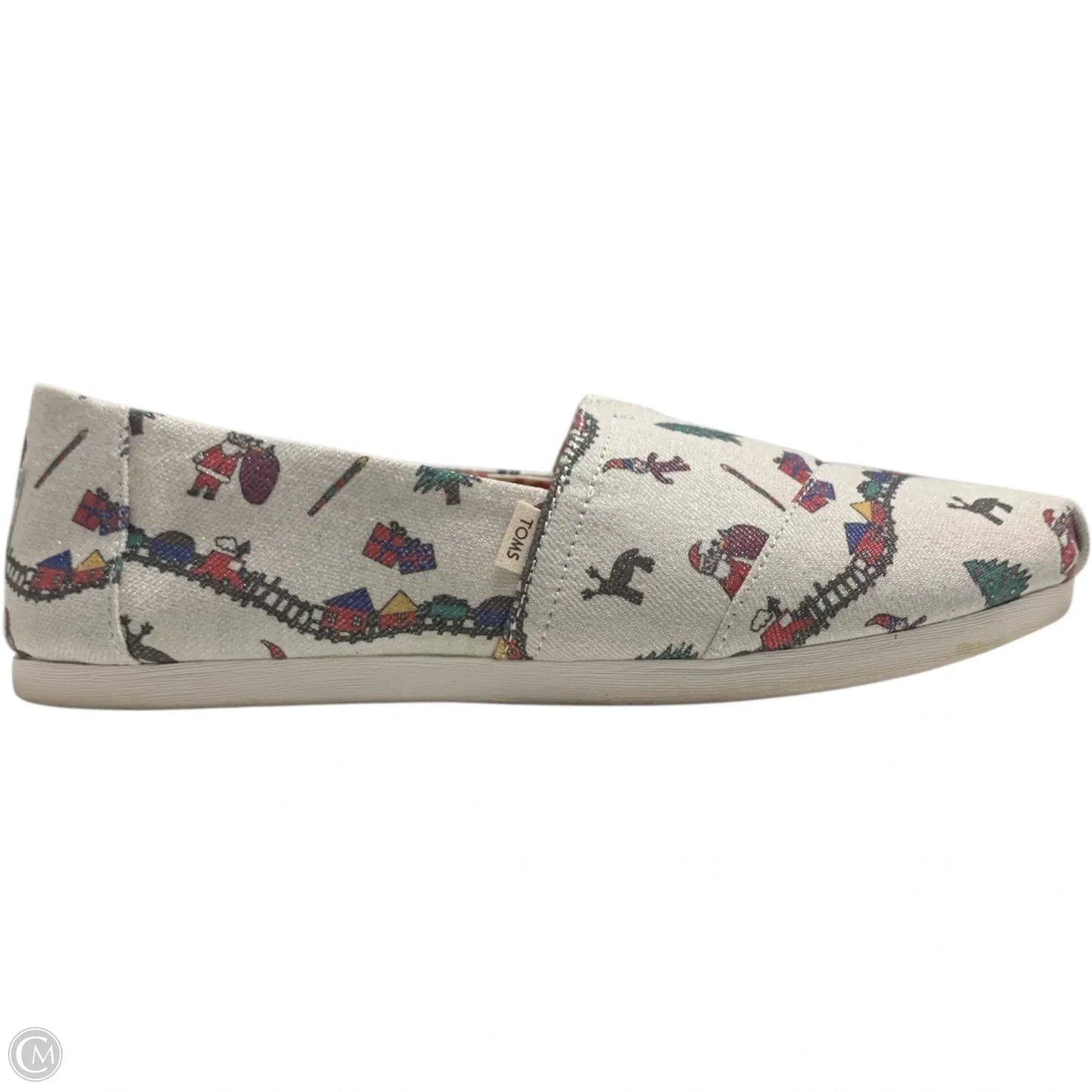 Shoes Flats By Toms In Silver, Size: 8.5