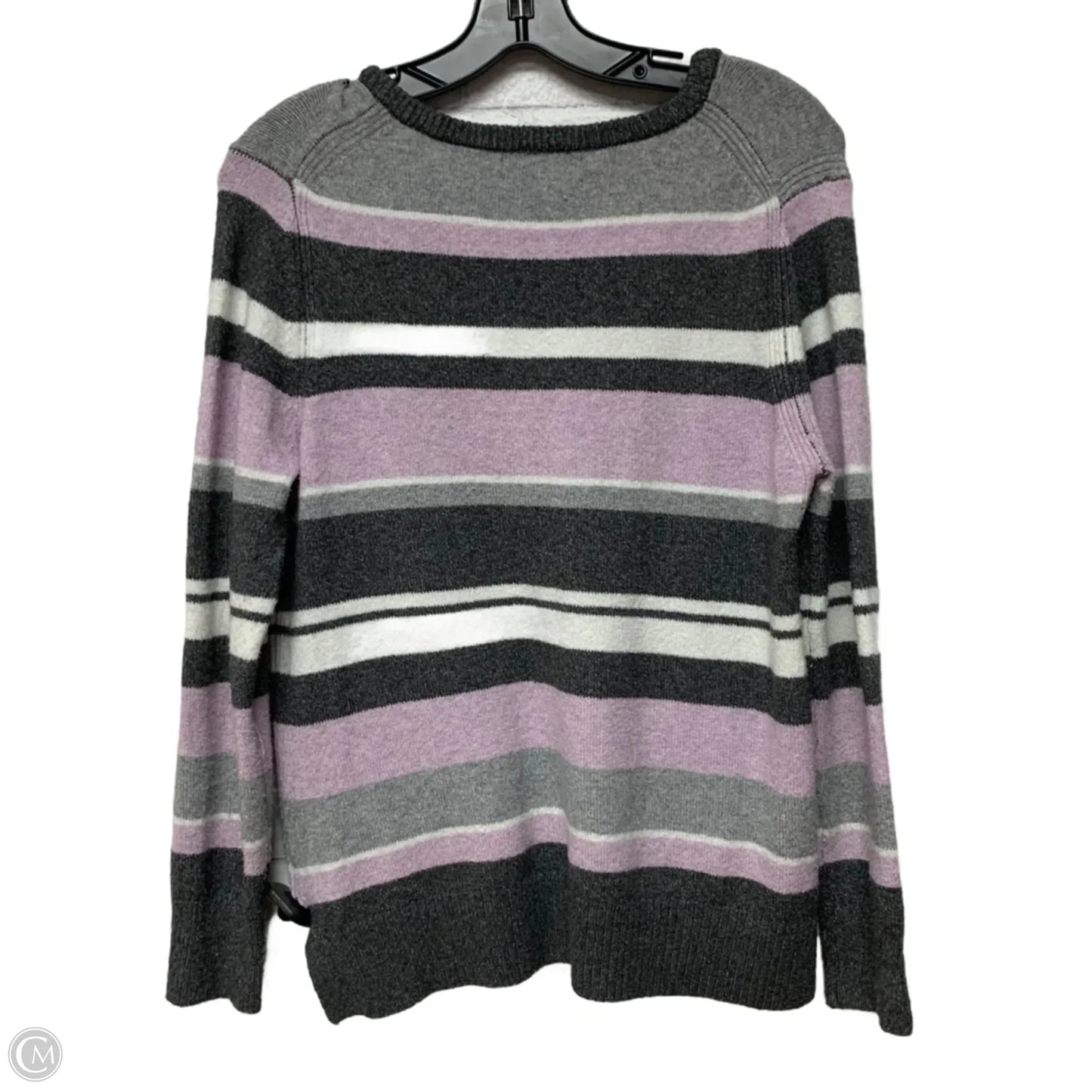 Sweater By Tahari In Grey & Purple, Size: Xs