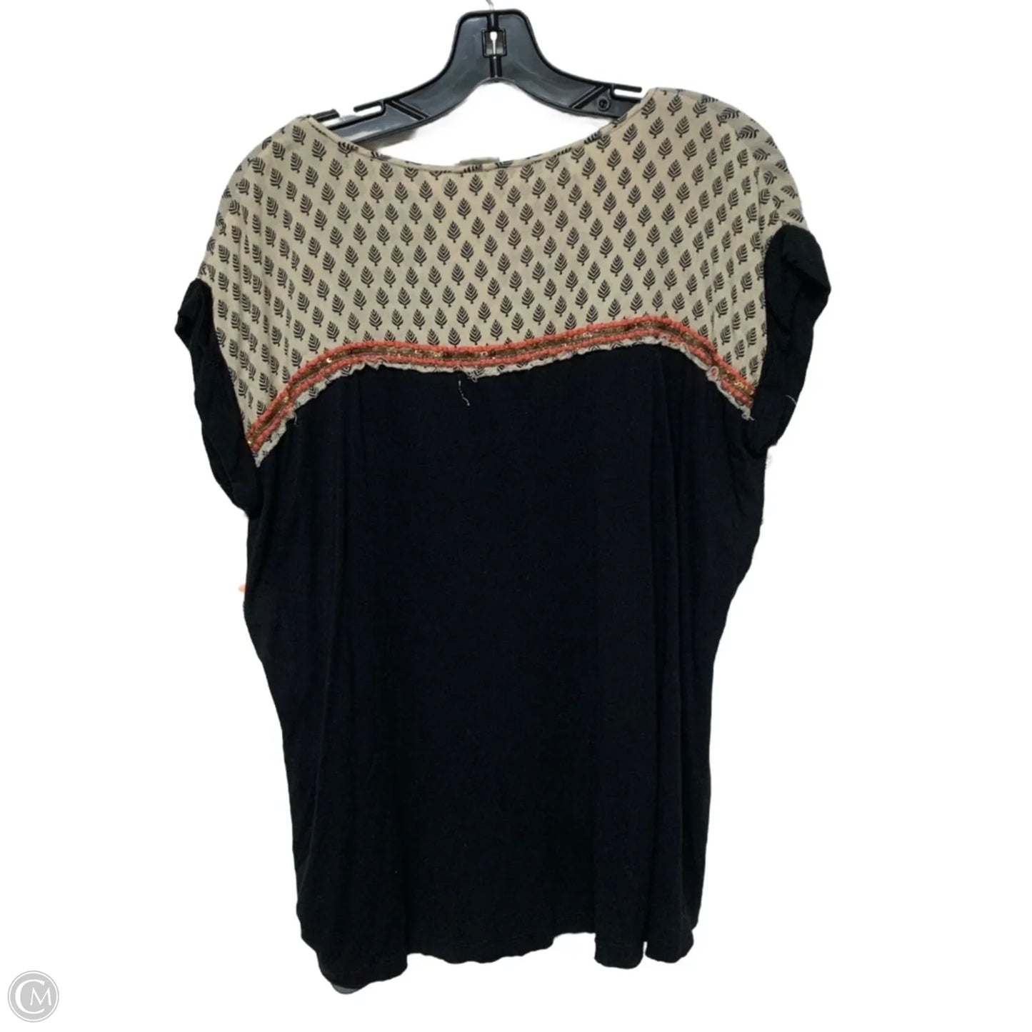 Top Short Sleeve By Akemi And Kin In Black & Cream, Size: S