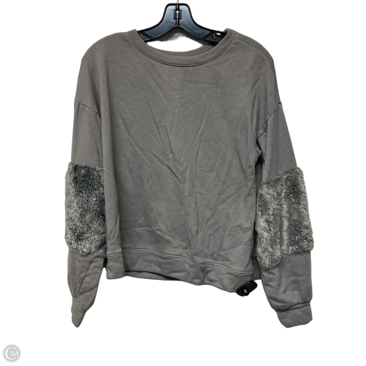 Sweatshirt Crewneck By Kaari Blue In Grey, Size: M