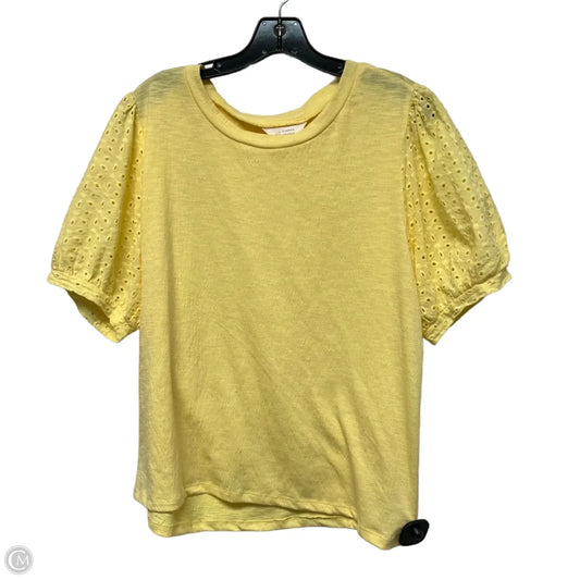 Top Short Sleeve By Lc Lauren Conrad In Yellow, Size: 1x