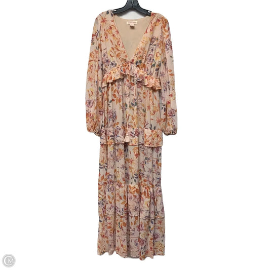 Dress Casual Maxi By Flying Tomato In Orange & Pink, Size: L