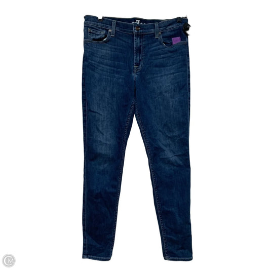 Jeans Jeggings By 7 For All Mankind In Blue Denim, Size: 12