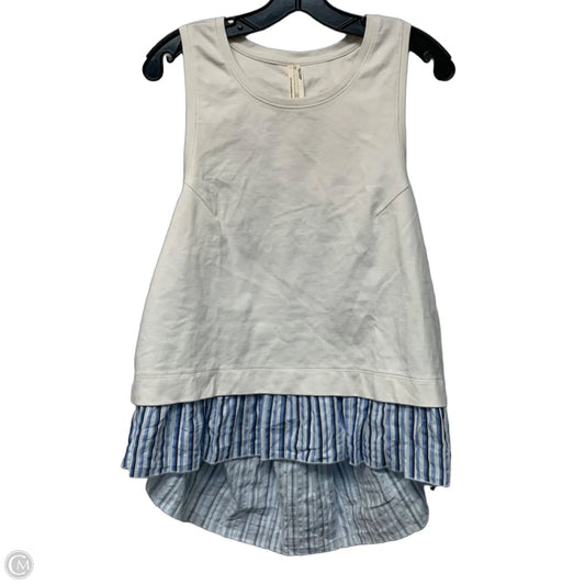 Top Sleeveless By Anthropologie In Blue & Cream, Size: L