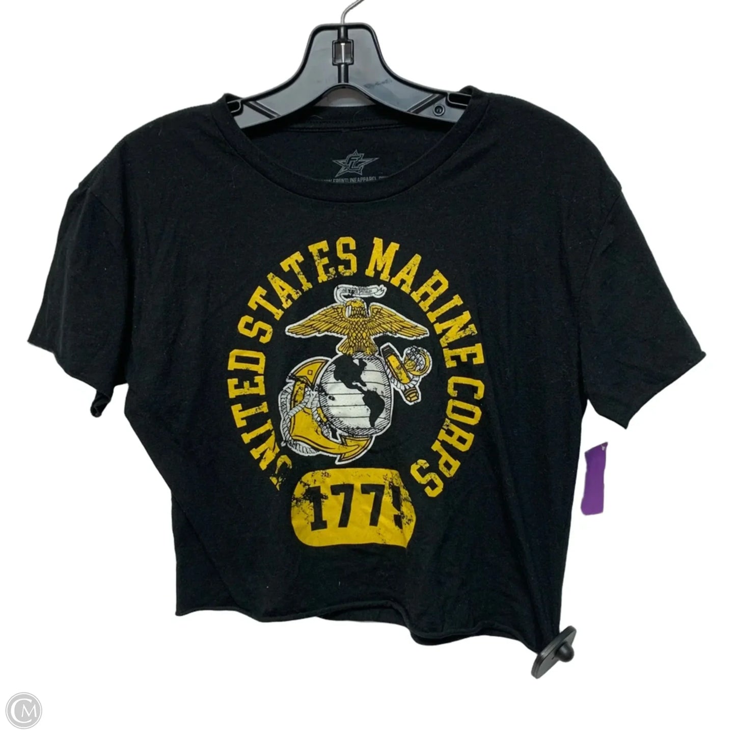 Top Short Sleeve By Frontline Apparel In Black & Yellow, Size: M