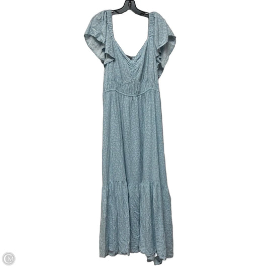 Dress Casual Maxi By Ava & Viv In Blue & White, Size: 2x