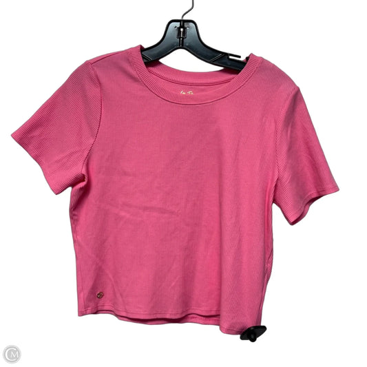 Top Short Sleeve Designer By Lilly Pulitzer In Pink, Size: L