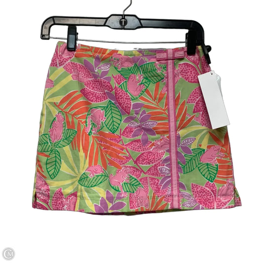 Skort Designer By Lilly Pulitzer In Green & Pink, Size: L