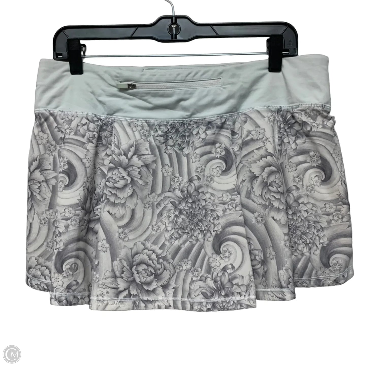 Athletic Skort By Lululemon In Grey & White, Size: M