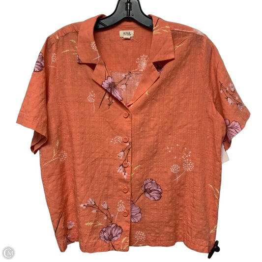 Top Short Sleeve By Ana In Orange, Size: L