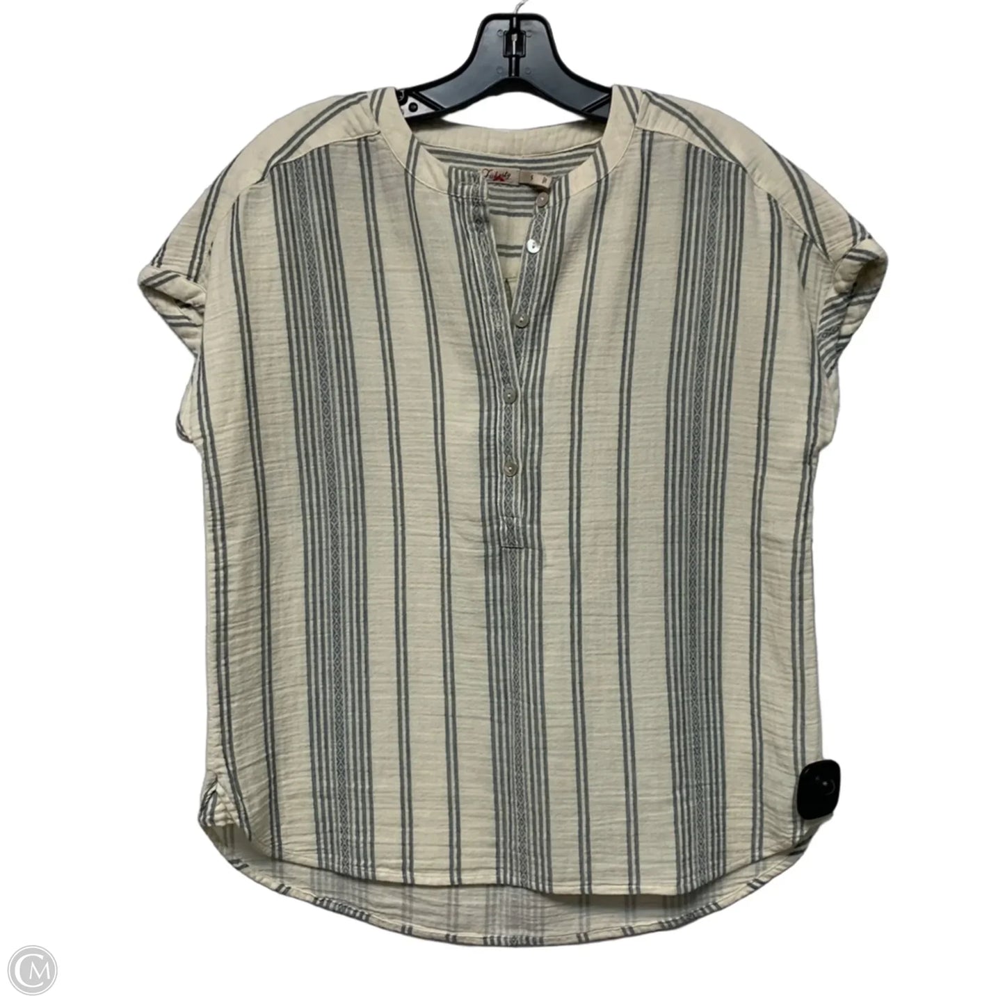 Top Short Sleeve By Faherty In Striped Pattern, Size: S