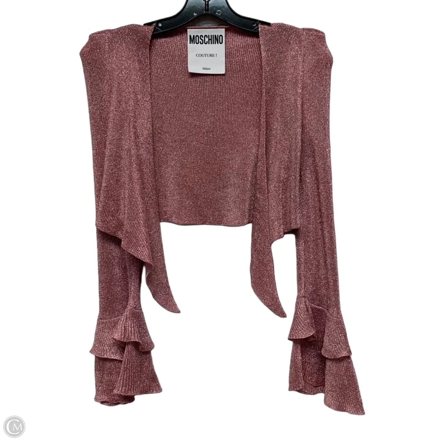 Cardigan Luxury Designer By Moschino In Pink, Size: S