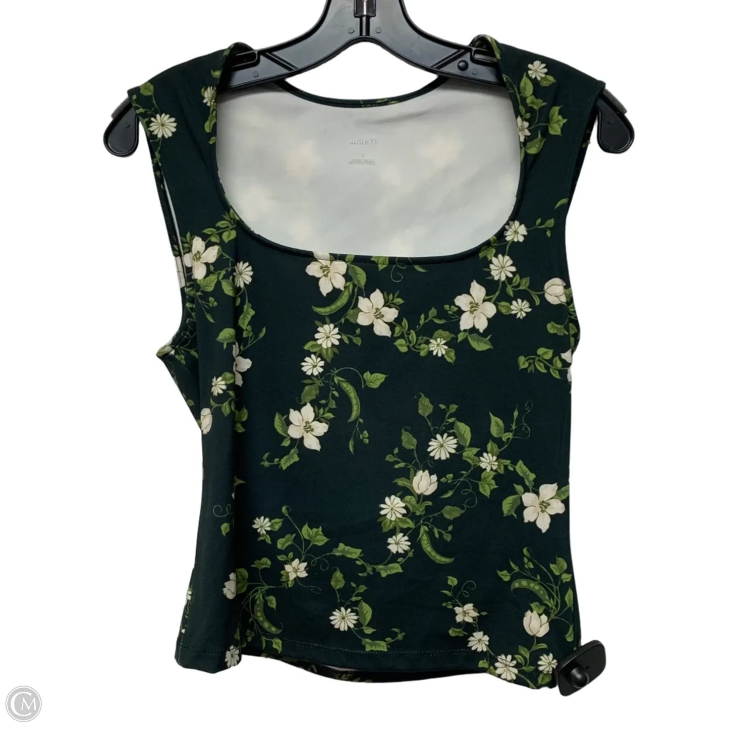 Top Sleeveless By Maeve In Black & Green, Size: S