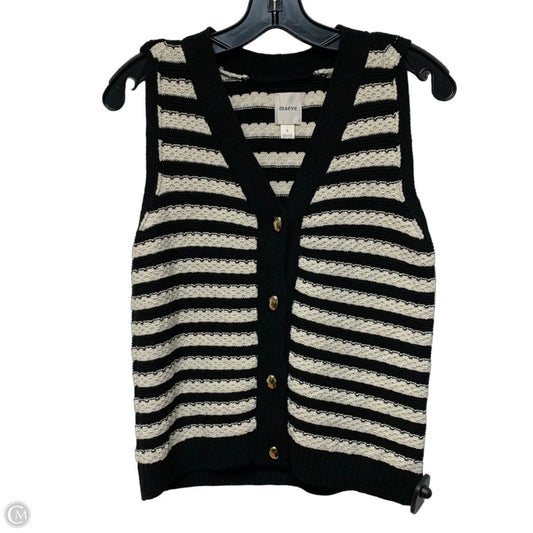 Vest Sweater By Maeve In Black & White, Size: S