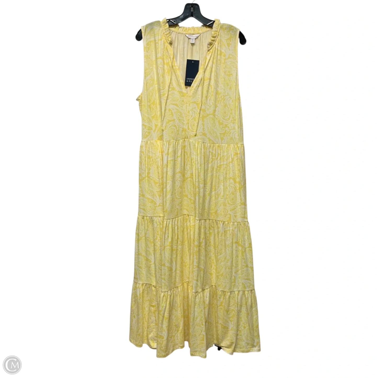 Dress Casual Midi By Crown And Ivy In Yellow, Size: Xl