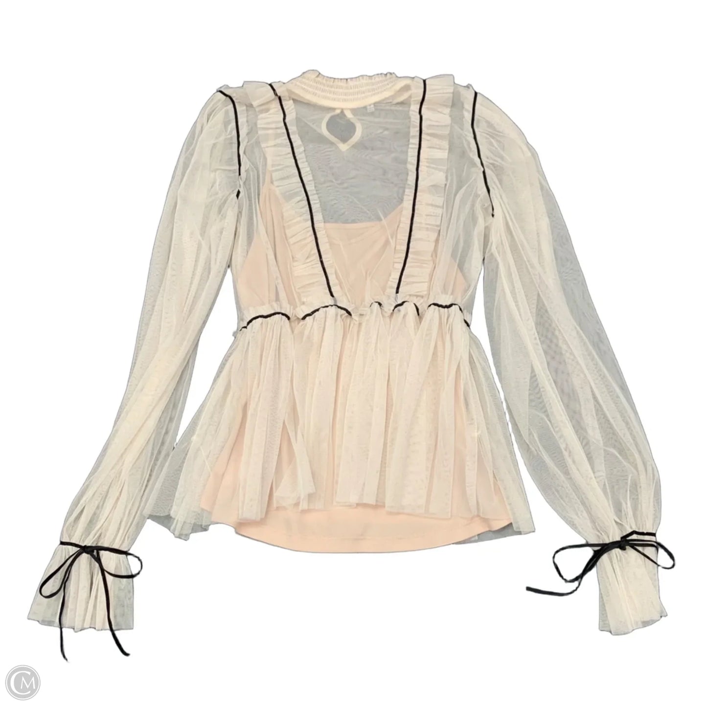 Top Long Sleeve By Ro & De In Cream, Size: M