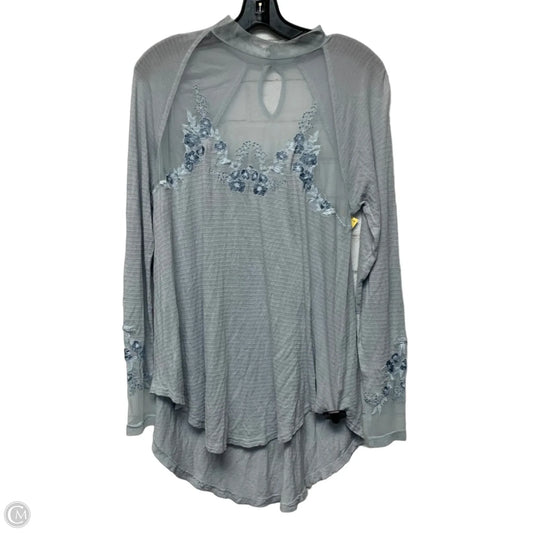 Tunic Long Sleeve By Free People In Blue, Size: L