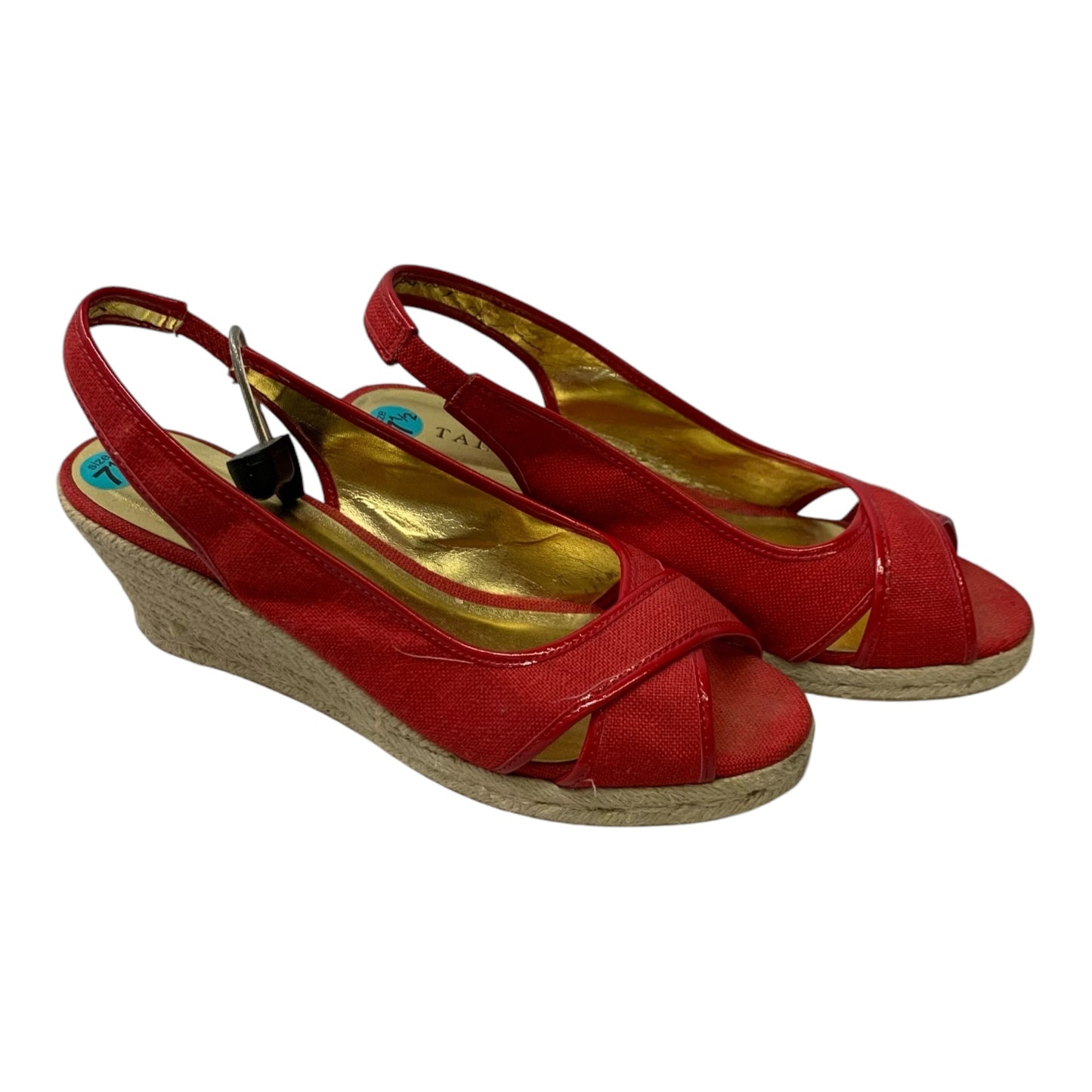 Sandals Heels Wedge By Talbots In Red, Size: 7.5