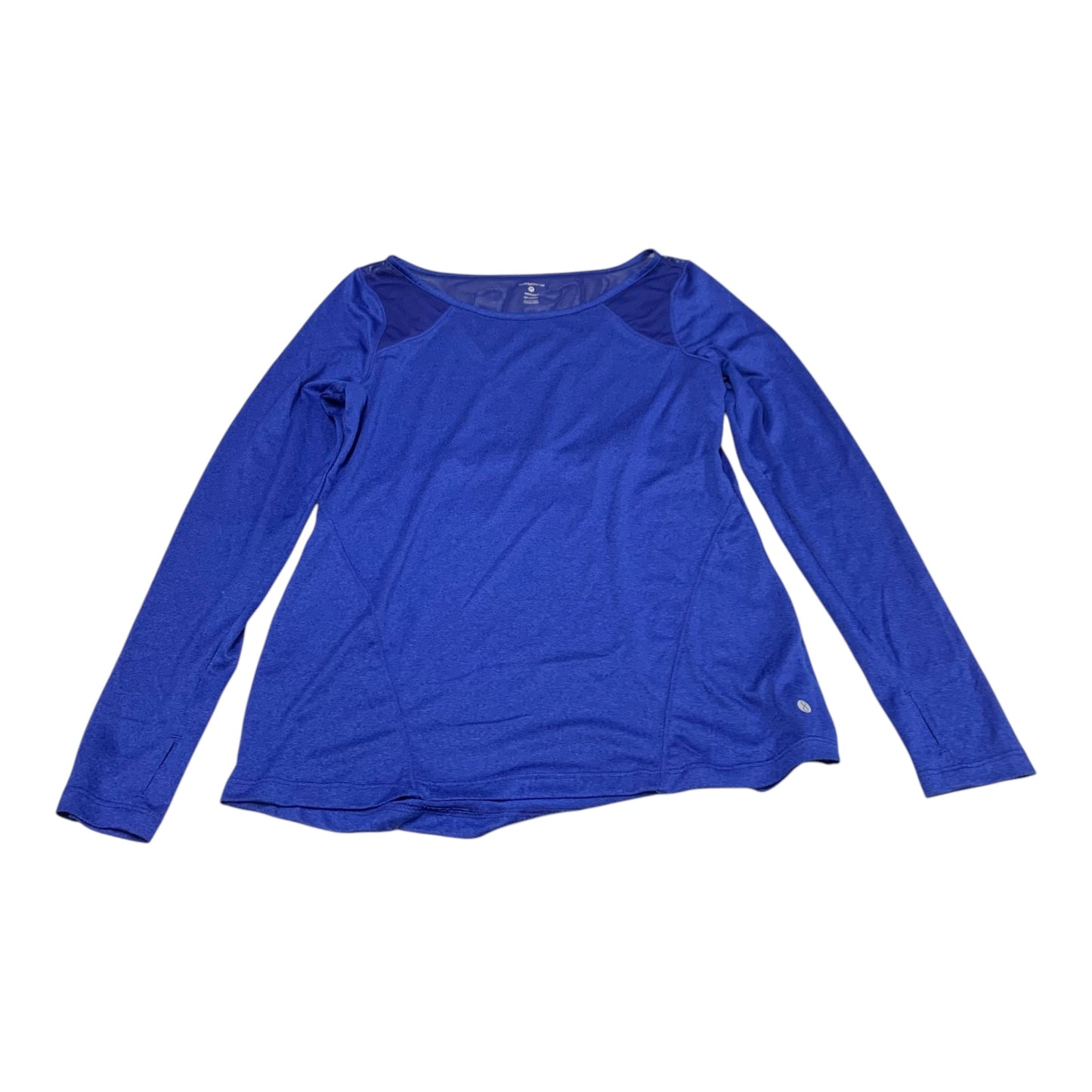 Athletic Top Long Sleeve Collar By Layer 8 In Blue, Size: M