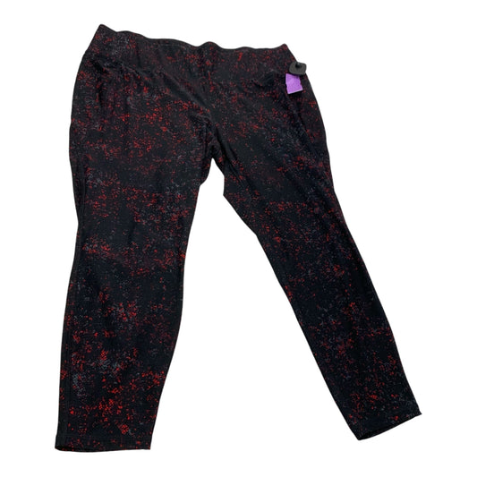 Athletic Leggings By Livi Active In Black & Red, Size: 3x