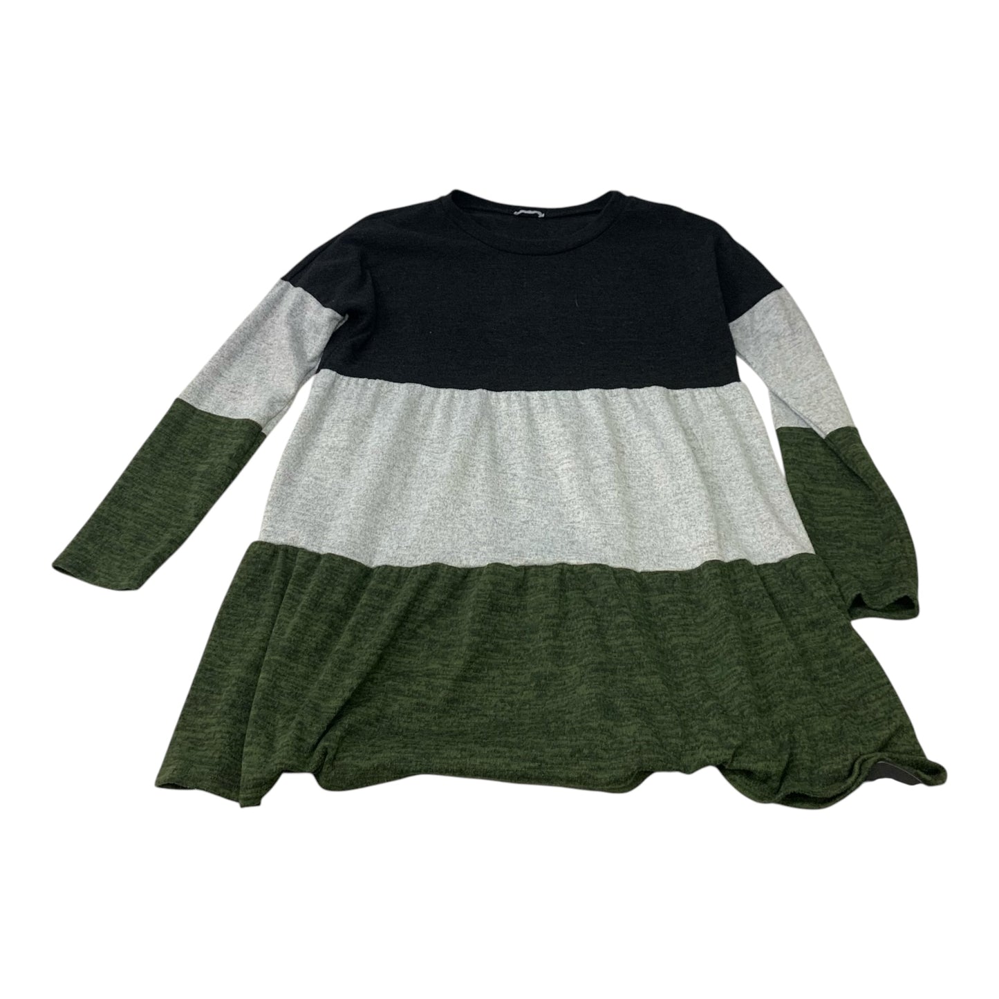 Tunic Long Sleeve By California In Black & Green, Size: S