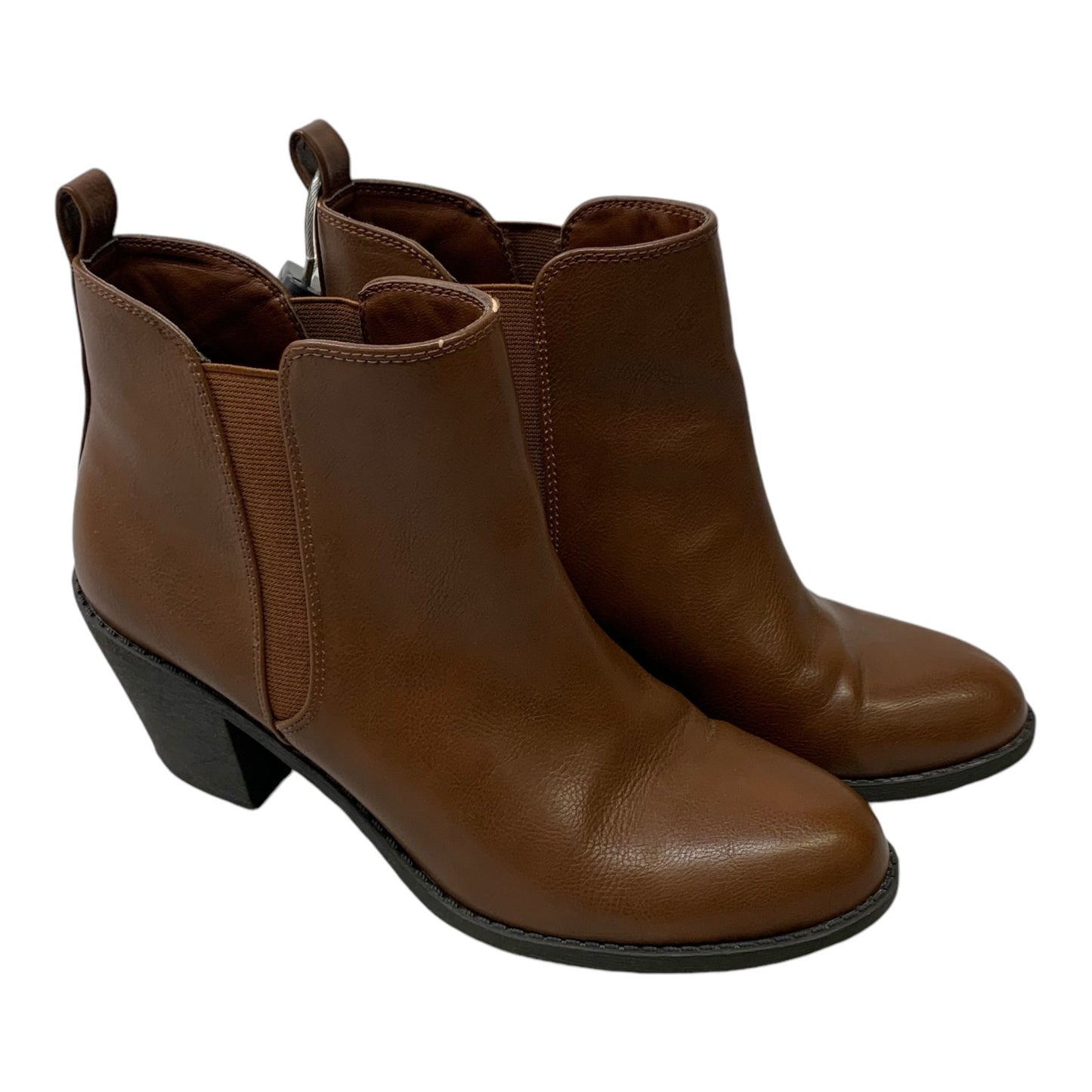 Boots Ankle Heels By Forever 21 In Brown, Size: 8.5