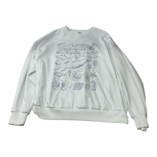 Sweatshirt Crewneck By Shein In White, Size: L