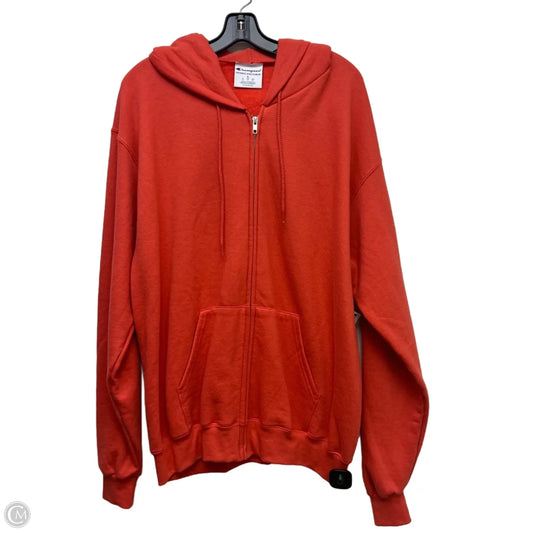 Athletic Jacket By Champion In Orange, Size: L