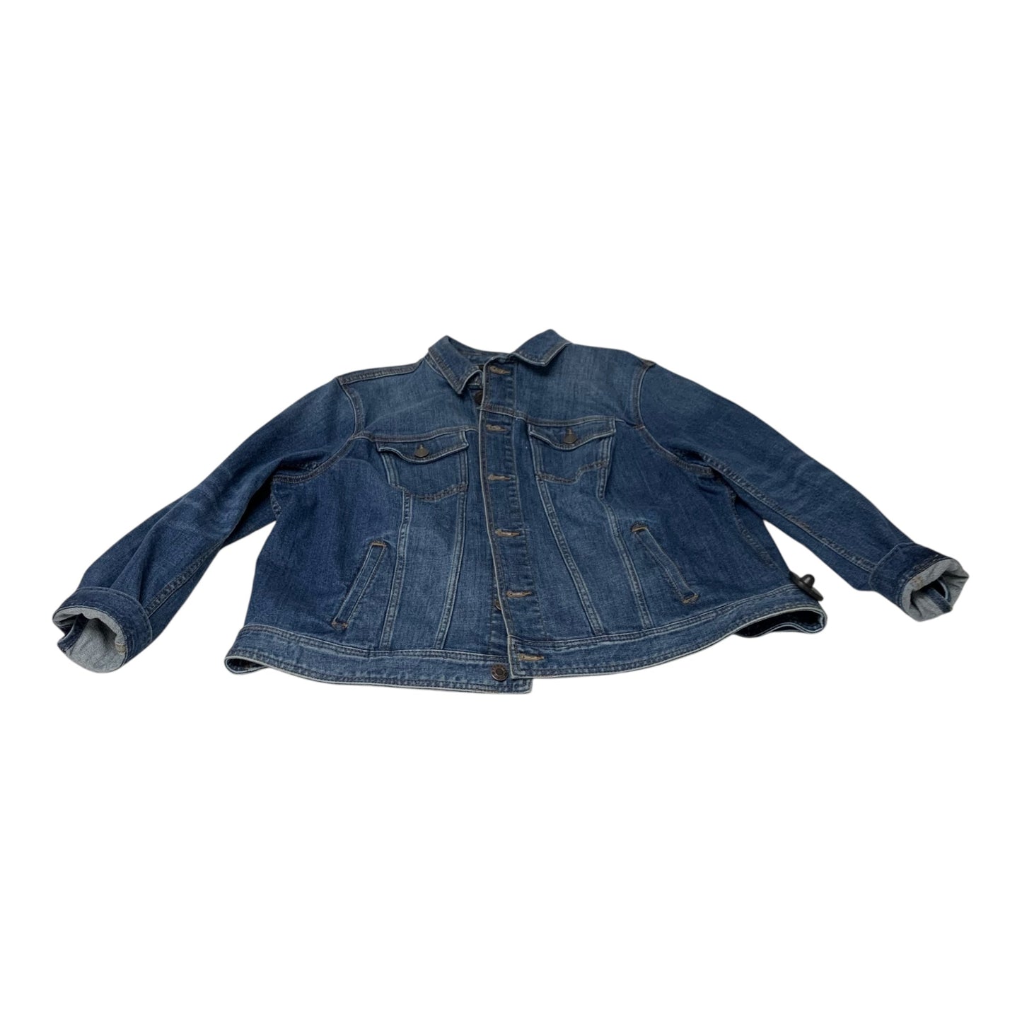 Jacket Denim By Talbots In Blue Denim, Size: 2x