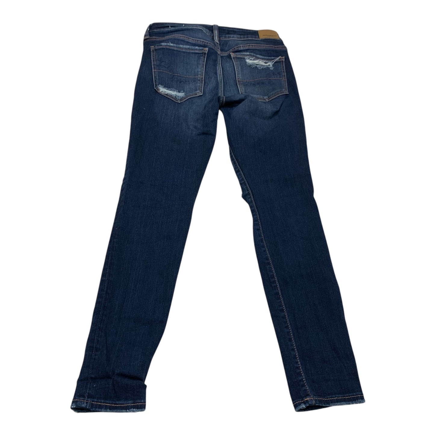 Jeans Skinny By American Eagle In Blue Denim, Size: 4