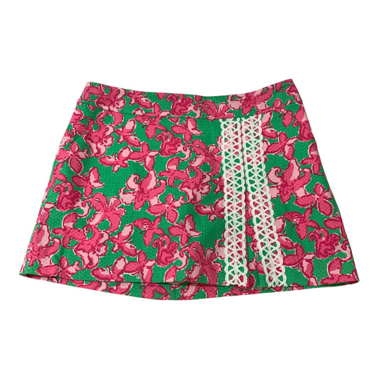 Skort Designer By Lilly Pulitzer In Green & Pink, Size: 4