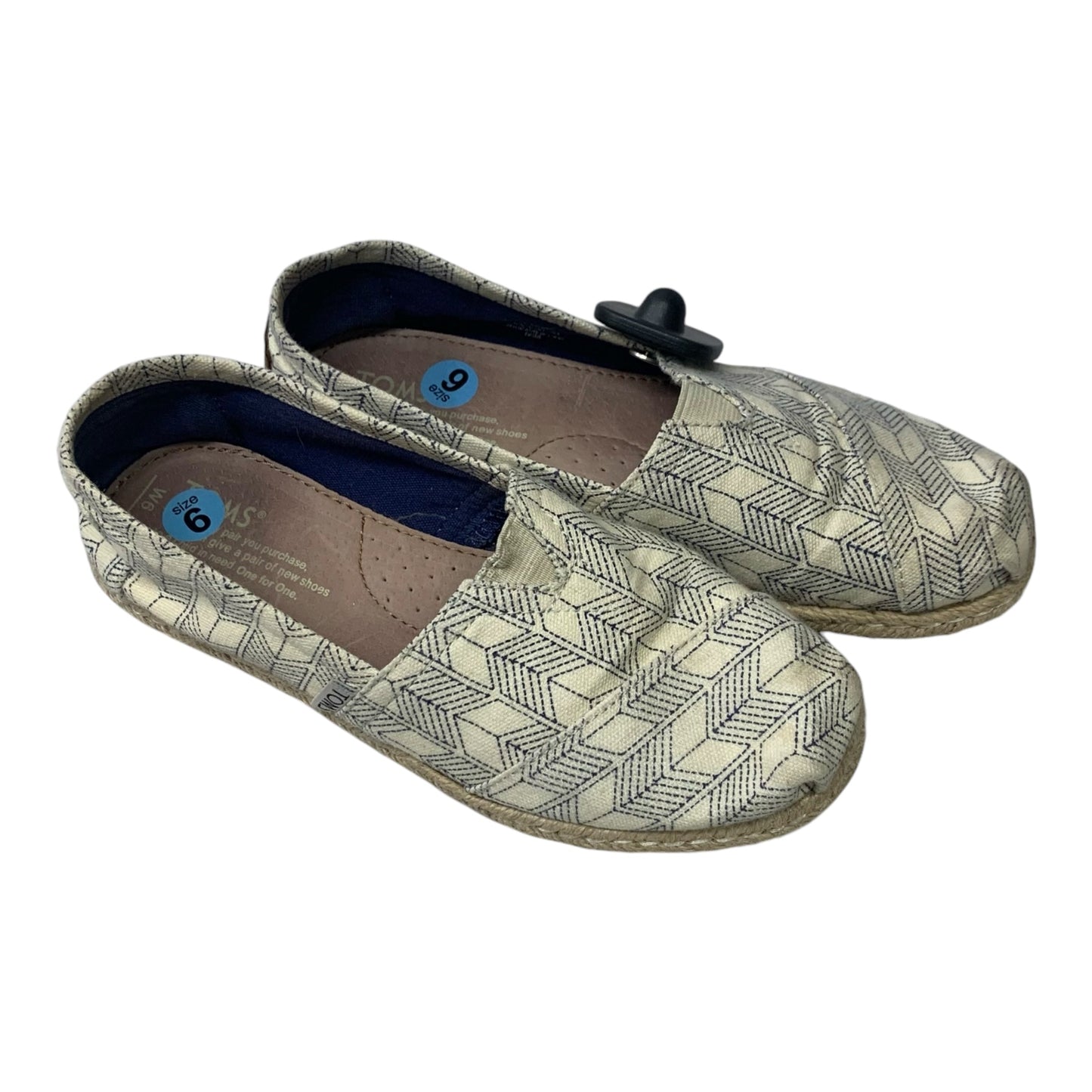 Shoes Flats By Toms In Blue & White, Size: 6