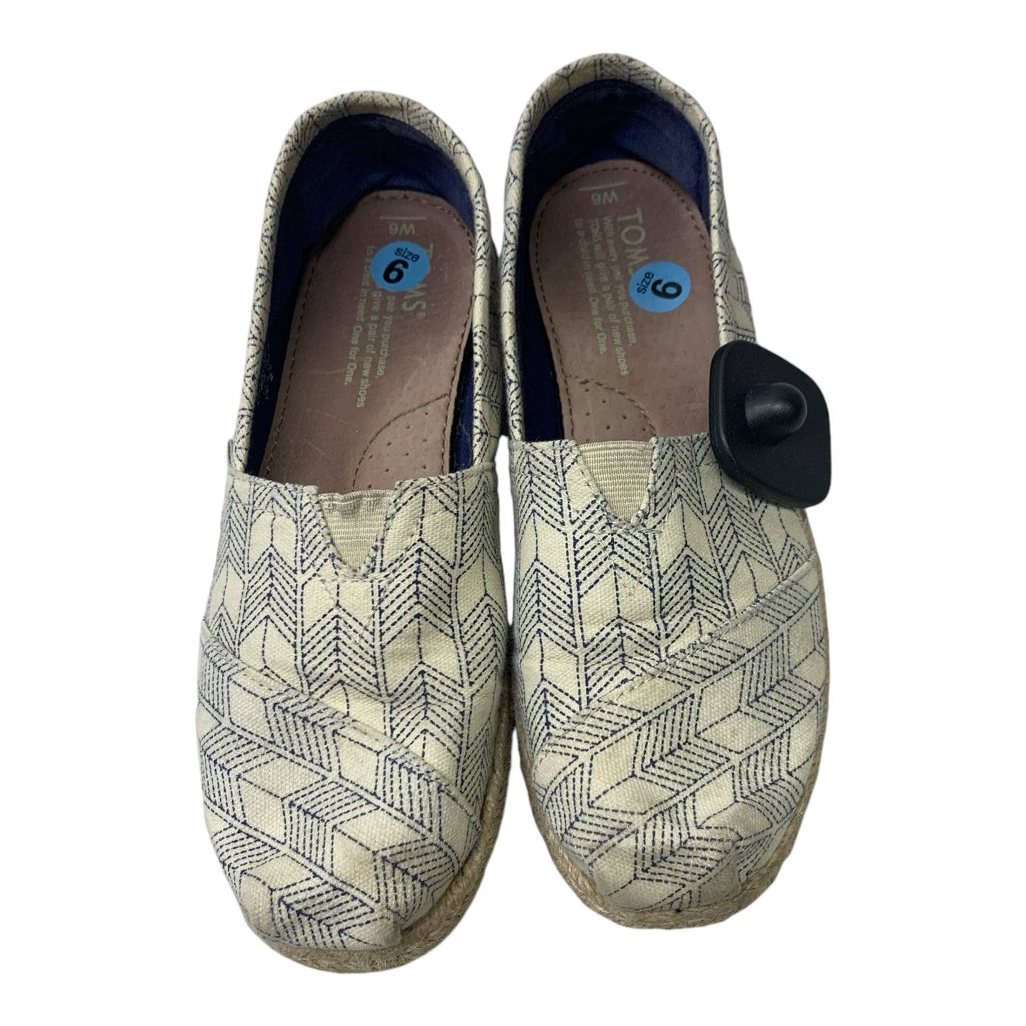 Shoes Flats By Toms In Blue & White, Size: 6