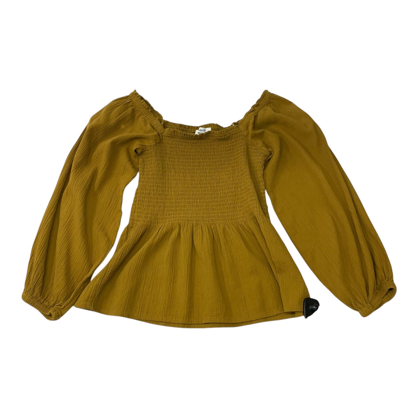 Top Long Sleeve By Madewell In Yellow, Size: Xs