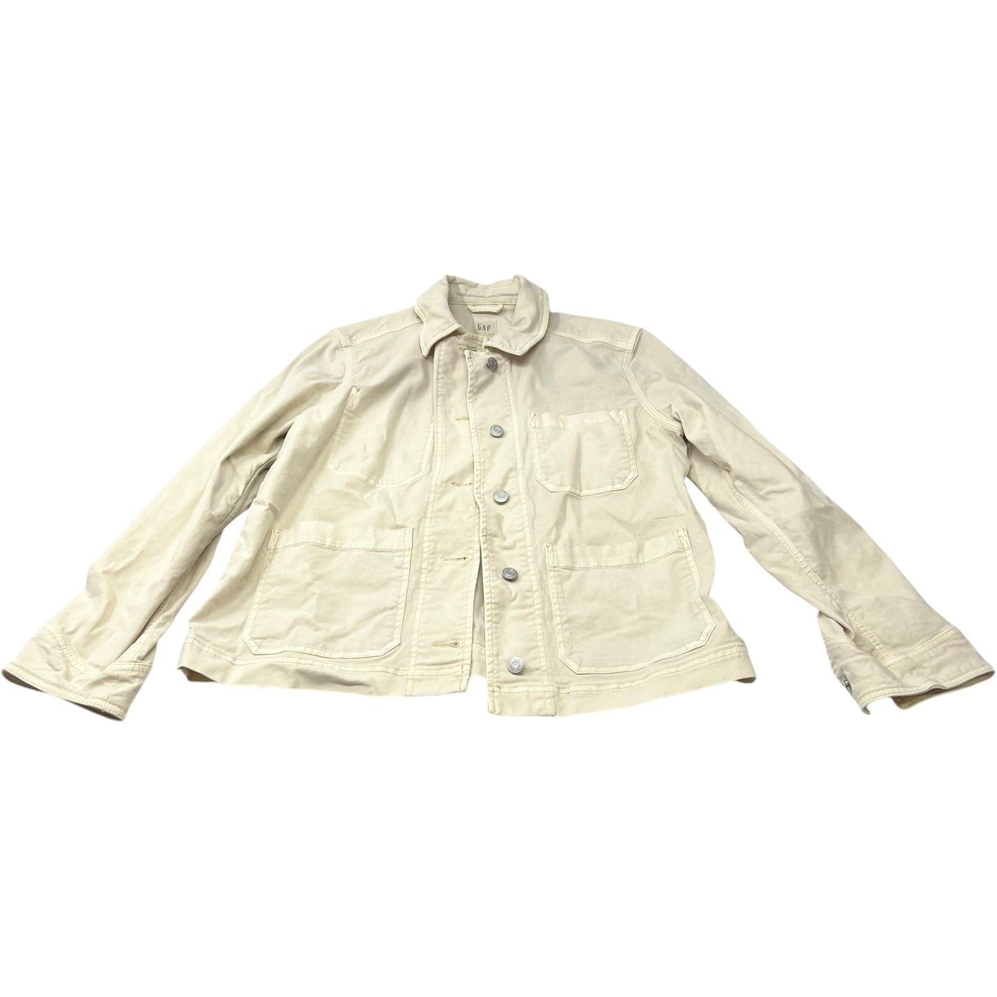 Jacket Denim By Gap In Beige, Size: M