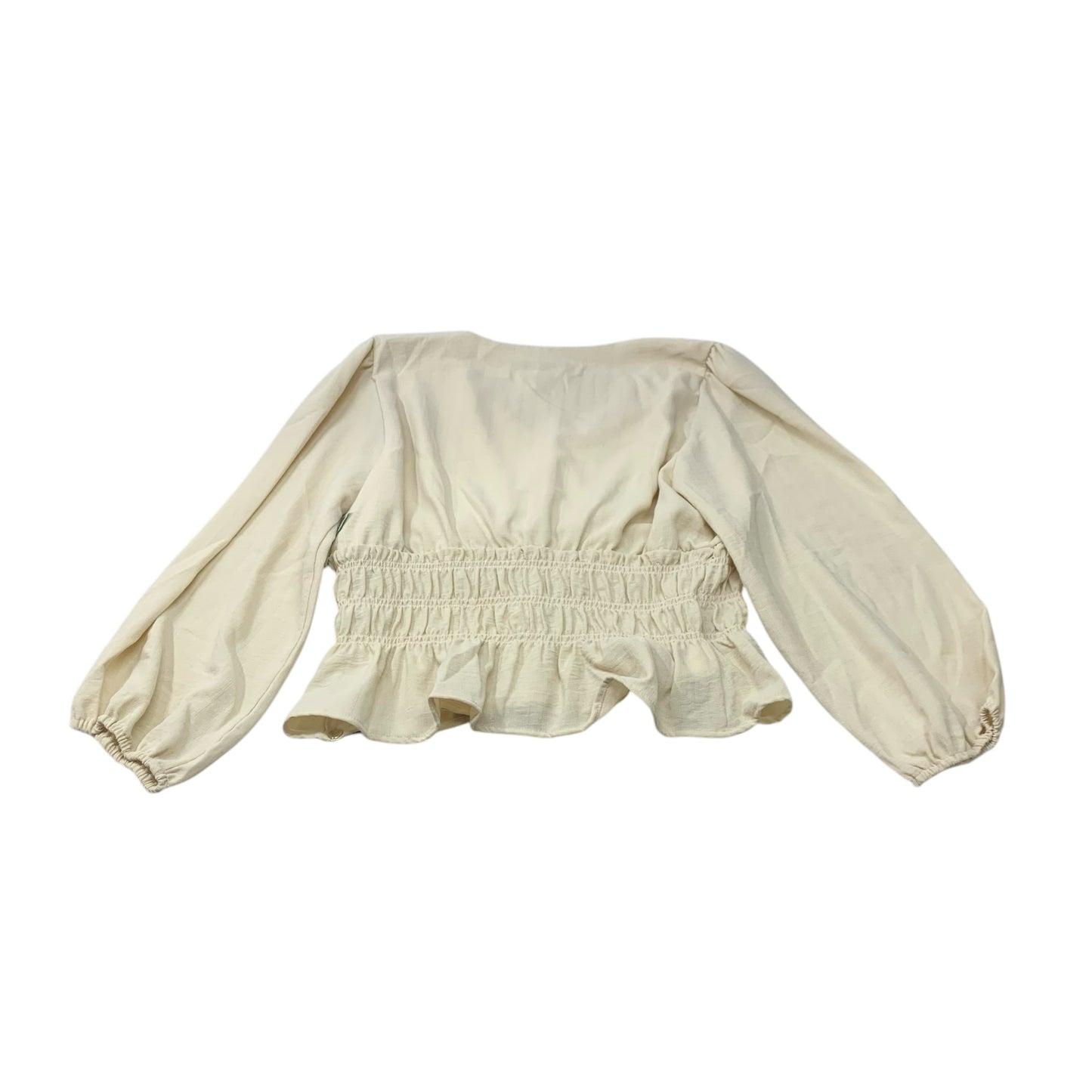 Blouse Long Sleeve By Bcbgeneration In Cream, Size: M