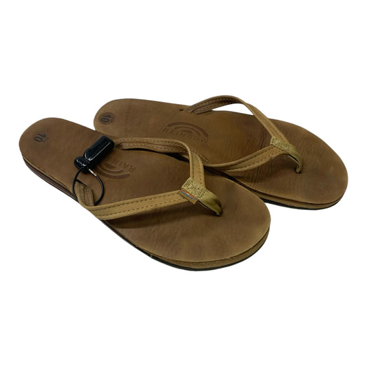 Sandals Flip Flops By Rainbows In Brown, Size: 10