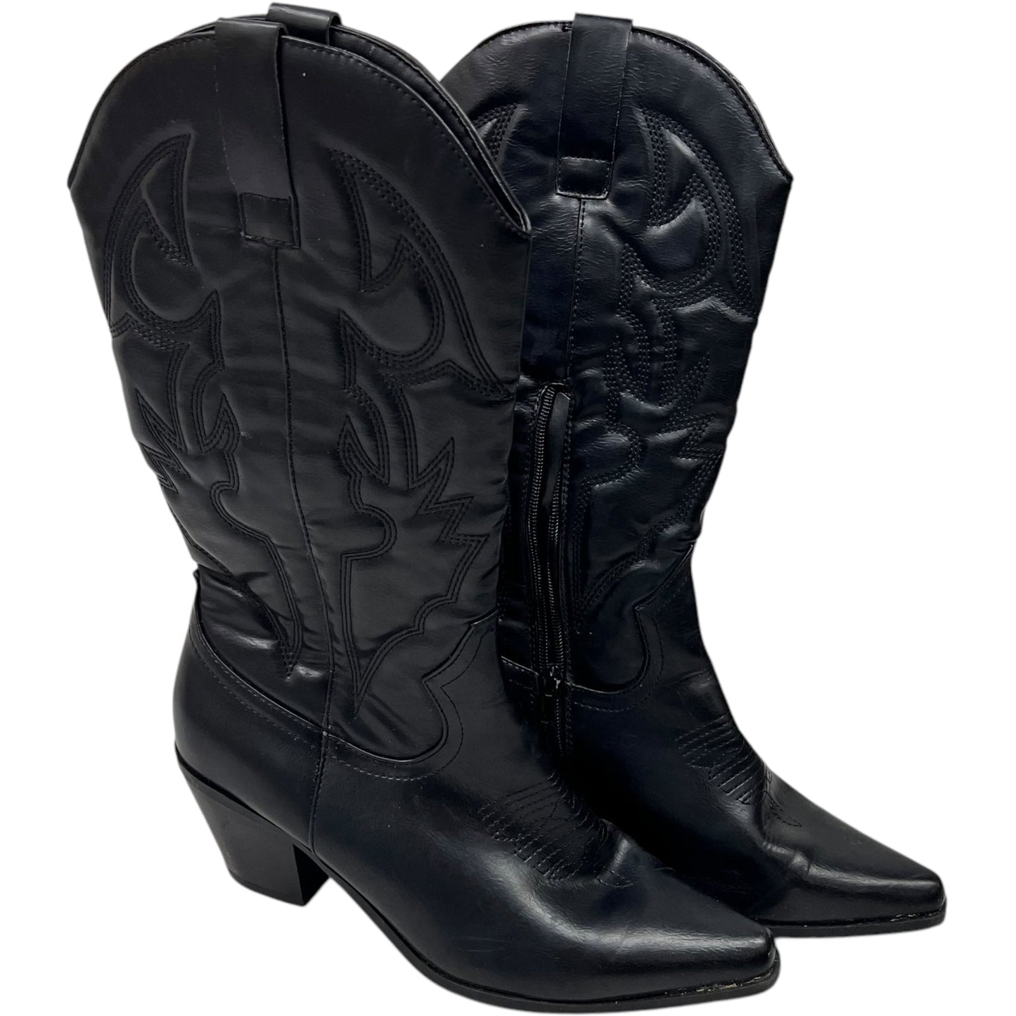 Boots Western By Justfab In Black, Size: 8