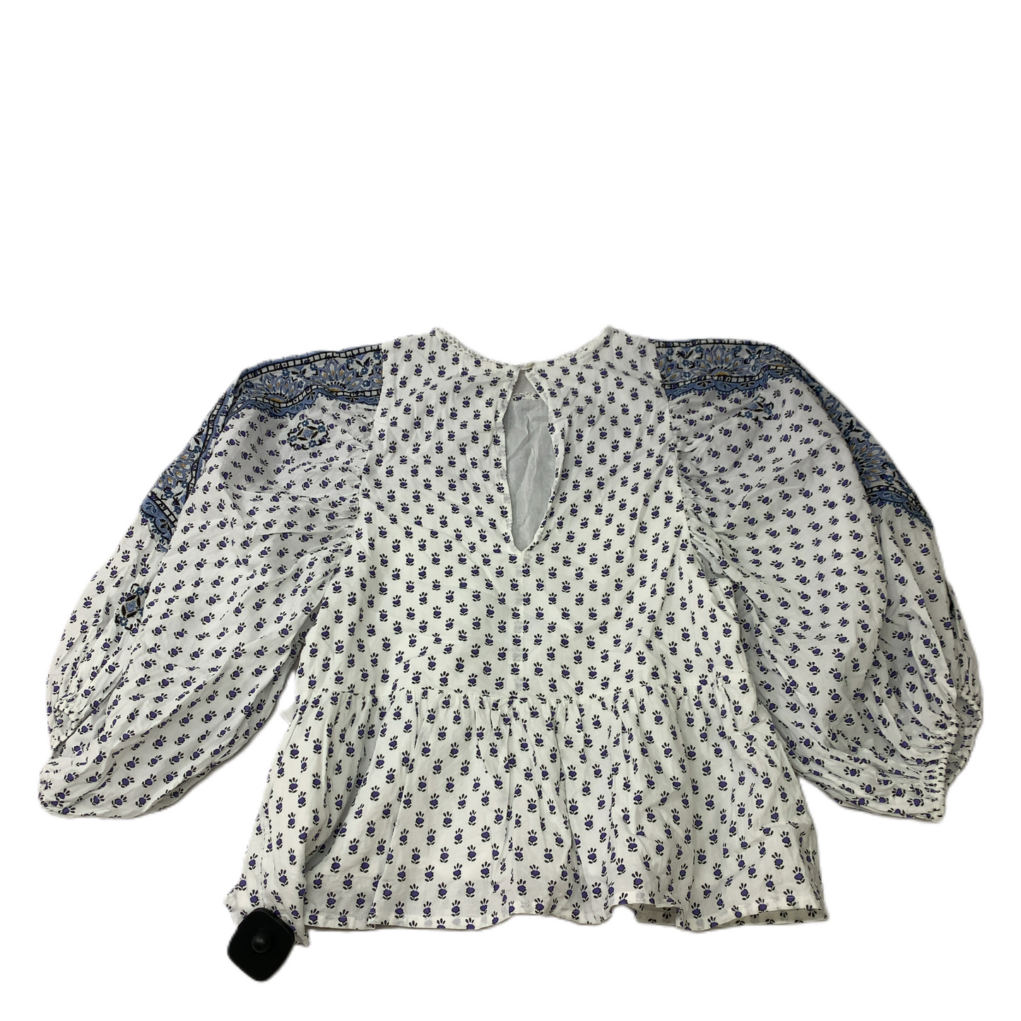 Blue & White  Top 3/4 Sleeve By Anthropologie  Size: Xs