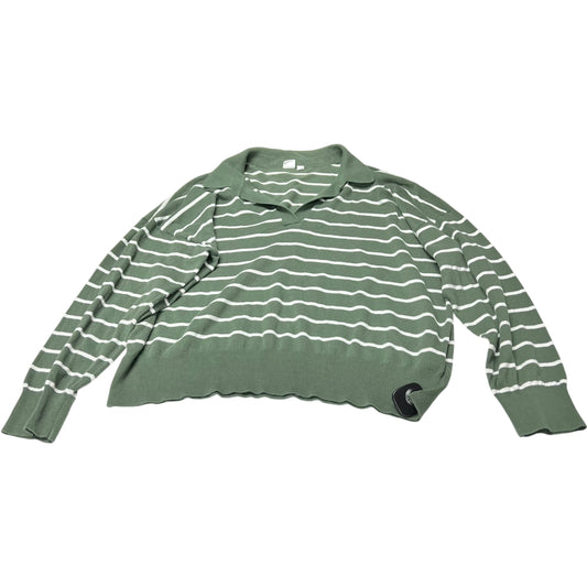 Sweater By Gap In Green & White, Size: 1x