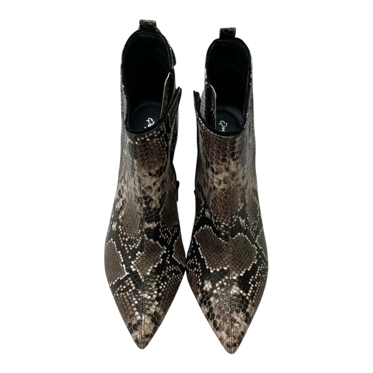 Boots Ankle Heels By Qupid In Snakeskin Print, Size: 9