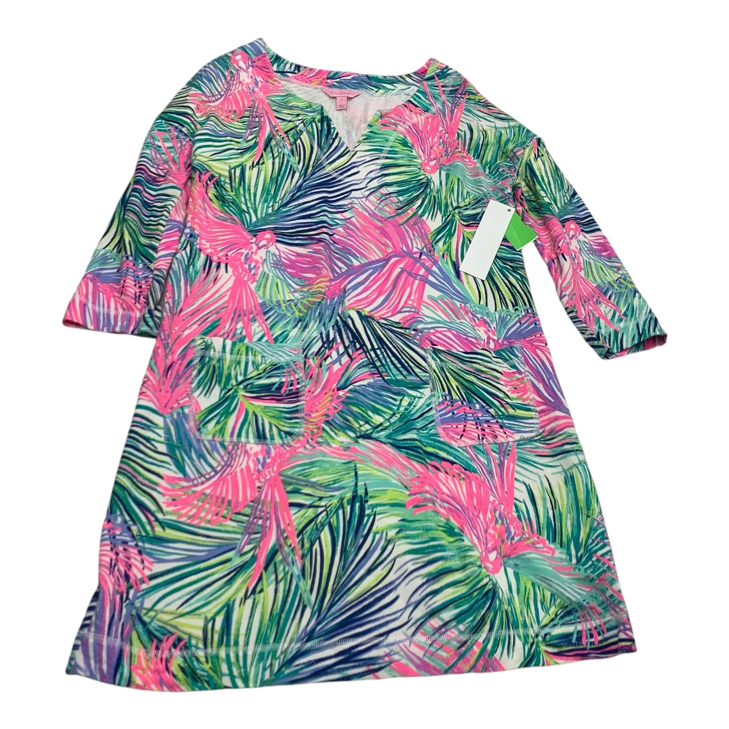 Dress Designer By Lilly Pulitzer In Green & Pink, Size: S