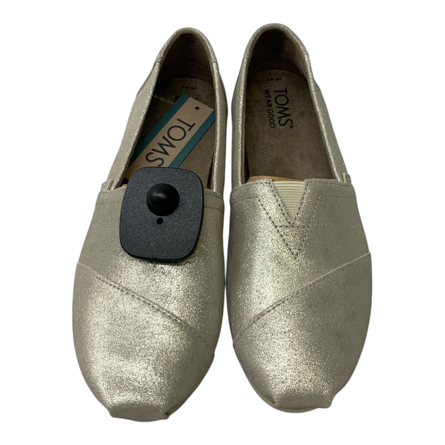 Shoes Flats By Toms In Silver, Size: 5