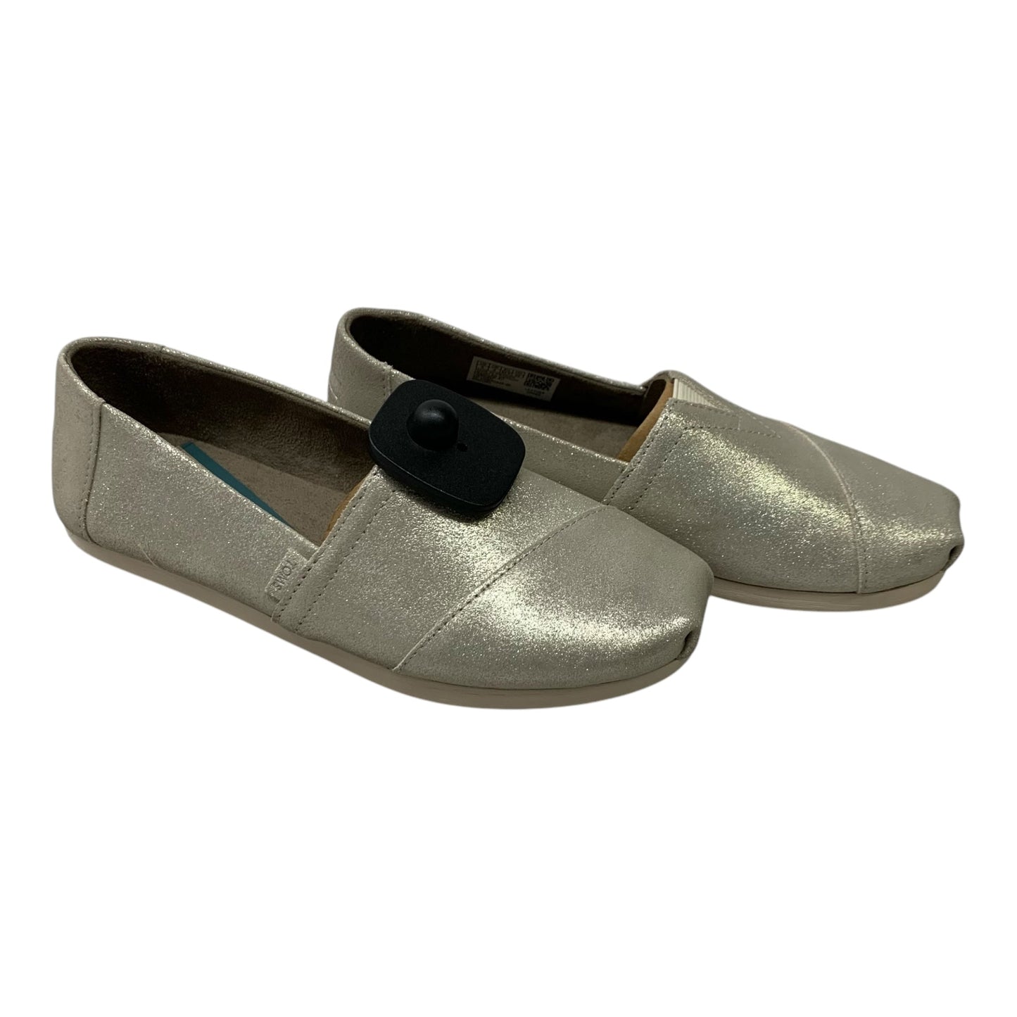 Shoes Flats By Toms In Silver, Size: 5